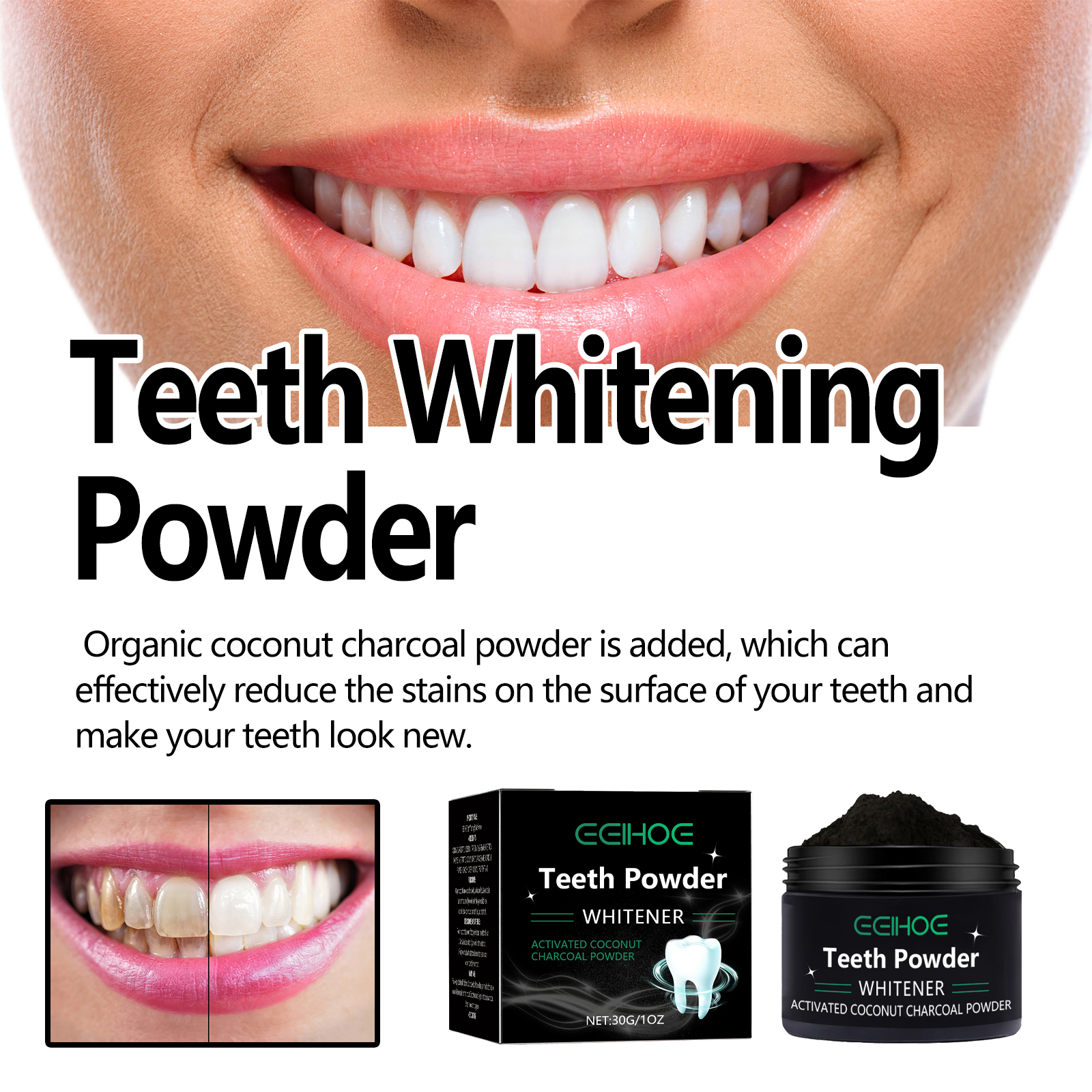 Teeth Whitening Powder Natural – обзор и цена Whitening Powder Activated