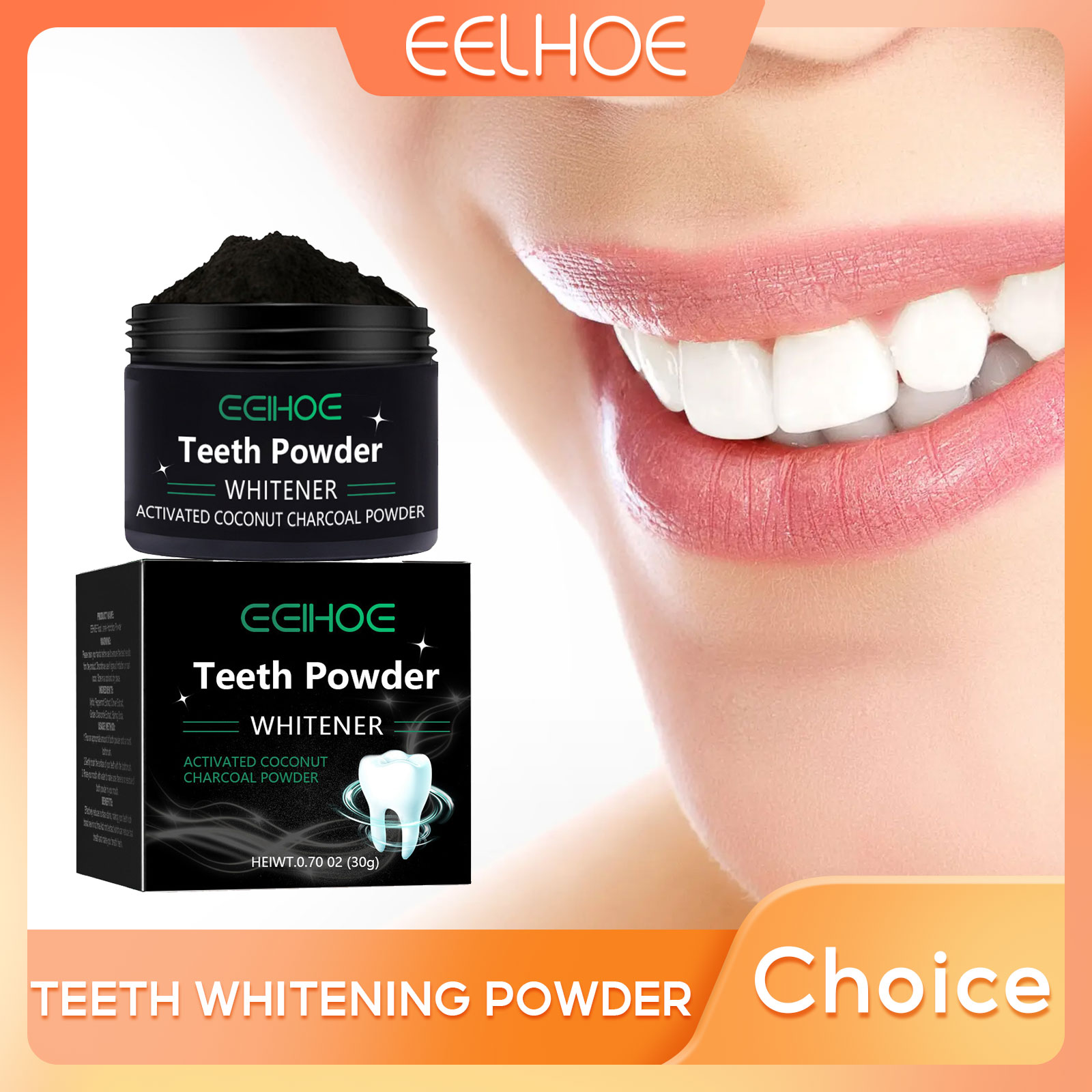 EELHOE Charcoal Powder for Tee – обзор и цена Whitening Powder Activated