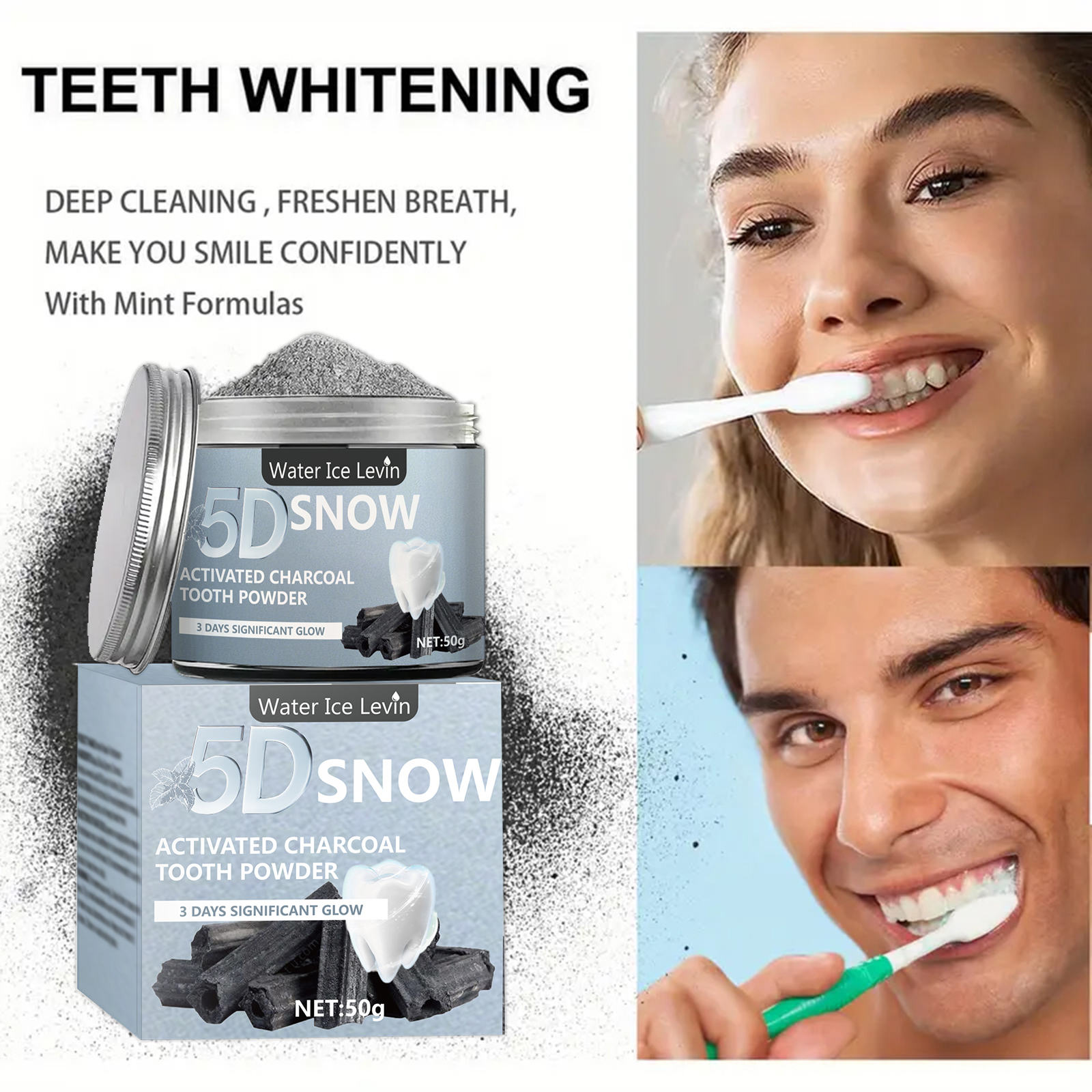 Water Ice Levin 5D Snow Activa – обзор и цена Whitening Powder Activated