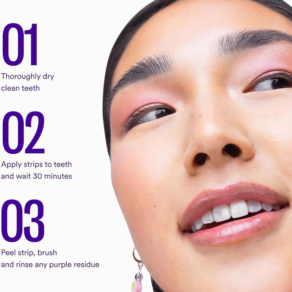 Purple Whitening Tooth Strips  – обзор и цена Teeth Whitening Routine